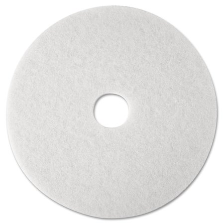 3M Low-Speed Super Polishing Floor Pads 4100, 12" Diameter, White, PK5, 5PK 410012